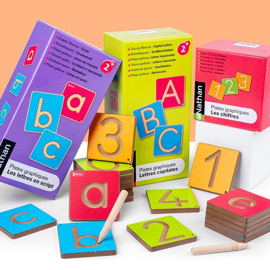 Nathan Touch & Move Prewriting and Drawing Board - Lowercase Letters Set of 26 pcs 學前寫字及繪畫訓練板 - 正楷小寫字母 26塊套裝