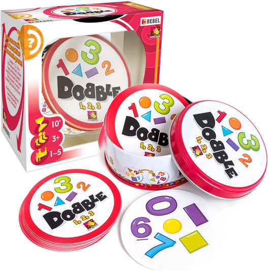 Asmodee DOBBLE 123 speed and observation game ages 3+ DOBBLE 123 嗒寶數與形 觀察及反應遊戲 3歲+