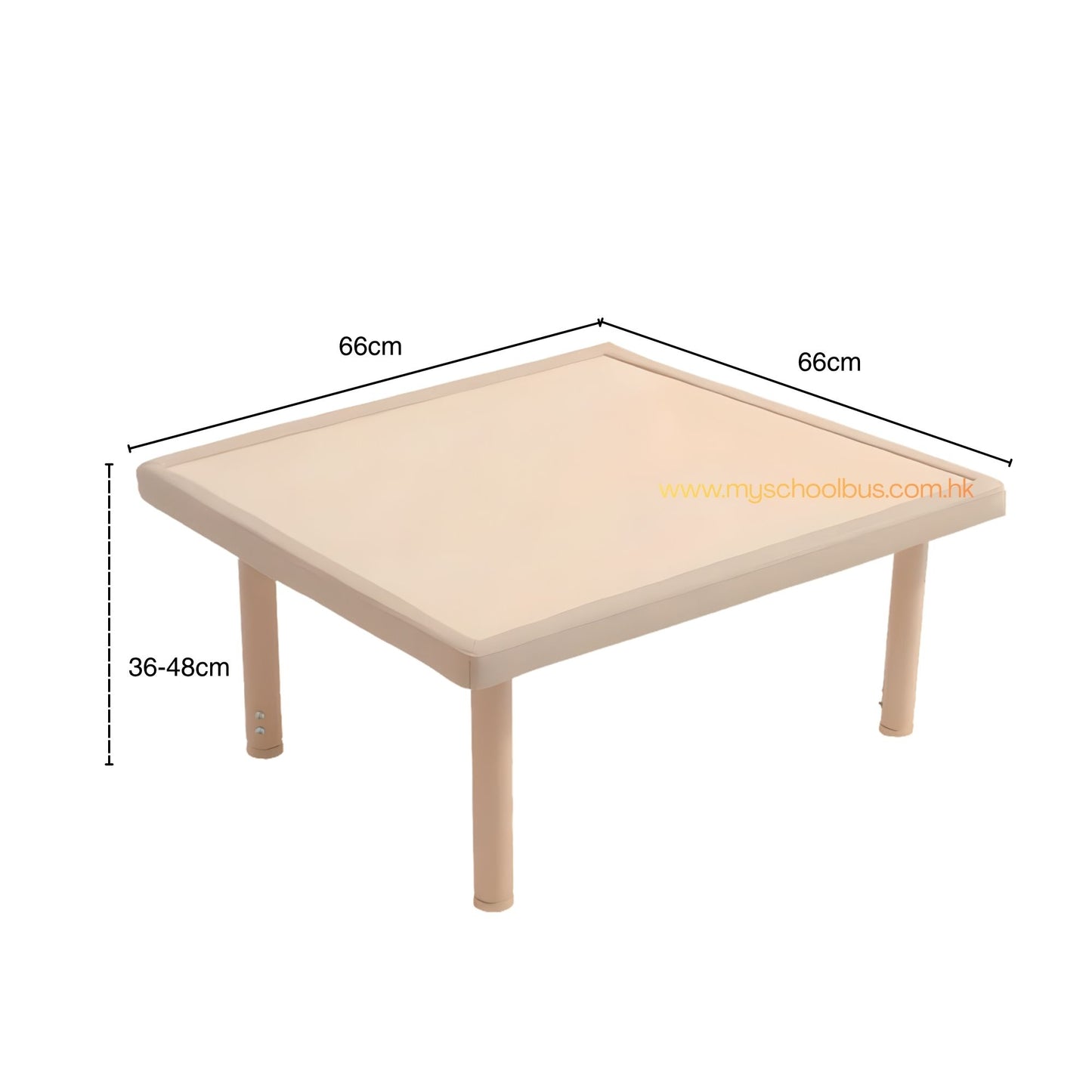 KJY 66*66cm Protective Solid Wood Square Table Height Adjustable 36-48cm 安護系列 可調高 實木方型桌