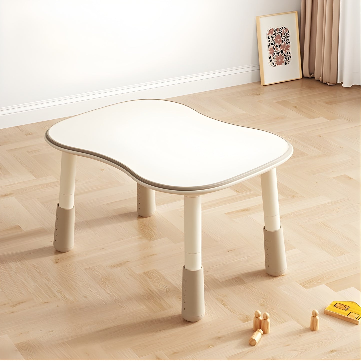 KOK Peanut-shaped Kids Table Height Adjustable L80*W60 H28-55mm Erasable Graffiti Top 花生型兒童桌 六段升降與可塗鴉桌面