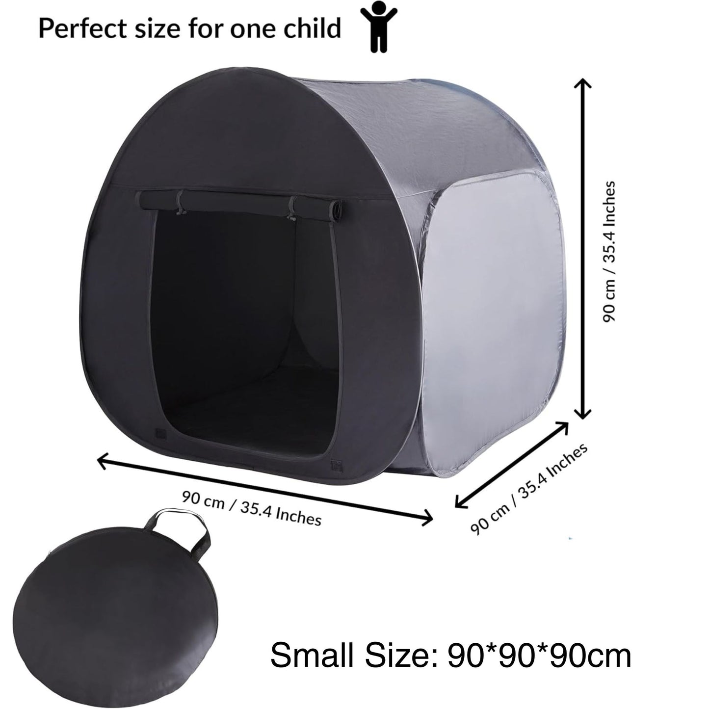 Blackout Sensory Tent - Calming Safe Haven & Dark Den for Kids 兒童避靜全黑感官帳篷