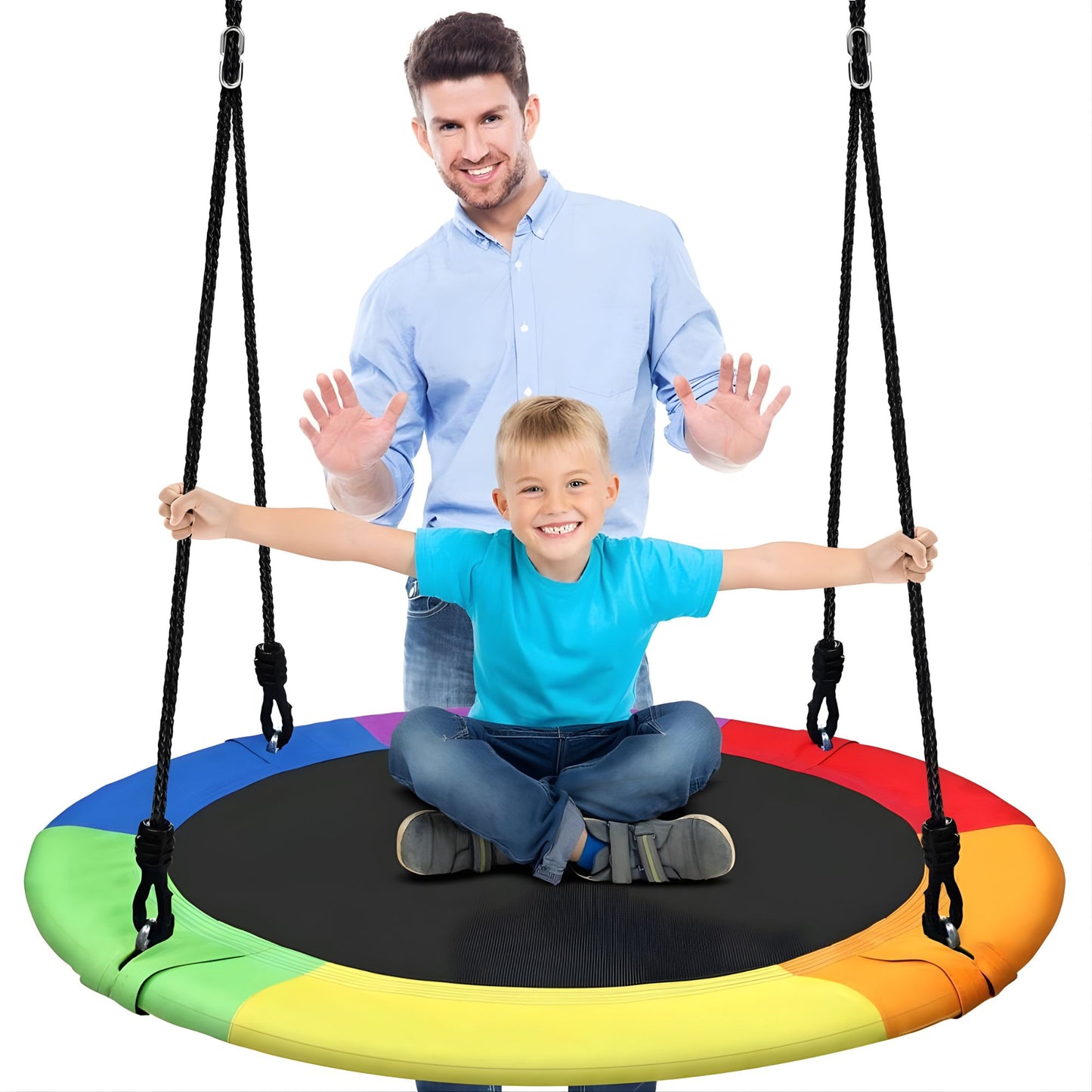 100cm Rainbow Flying Saucer Tree Swing Set Max Weight 300KG CPC Safety Appoval 40吋多彩彩虹圓盤飛碟樹木鞦韆