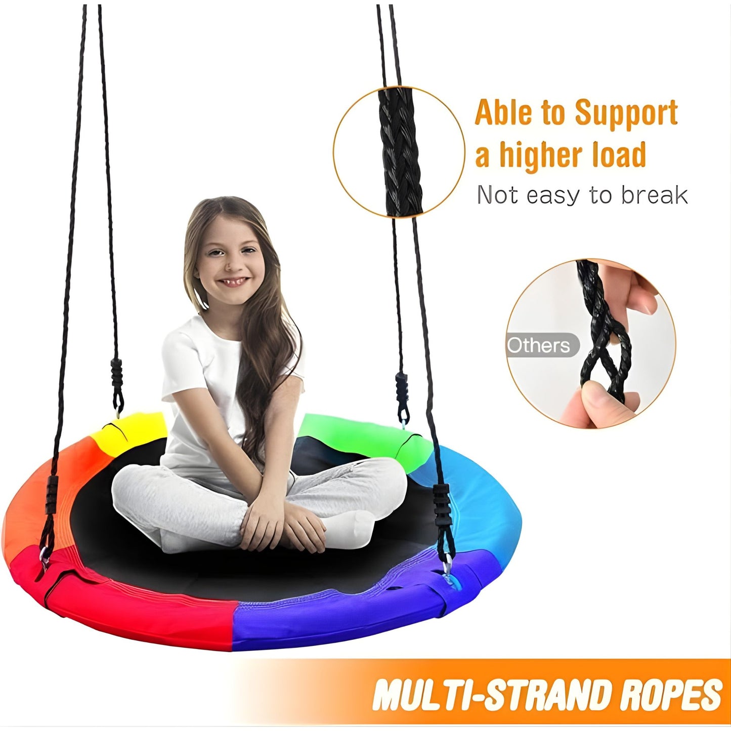 100cm Rainbow Flying Saucer Tree Swing Set Max Weight 300KG CPC Safety Appoval 40吋多彩彩虹圓盤飛碟樹木鞦韆