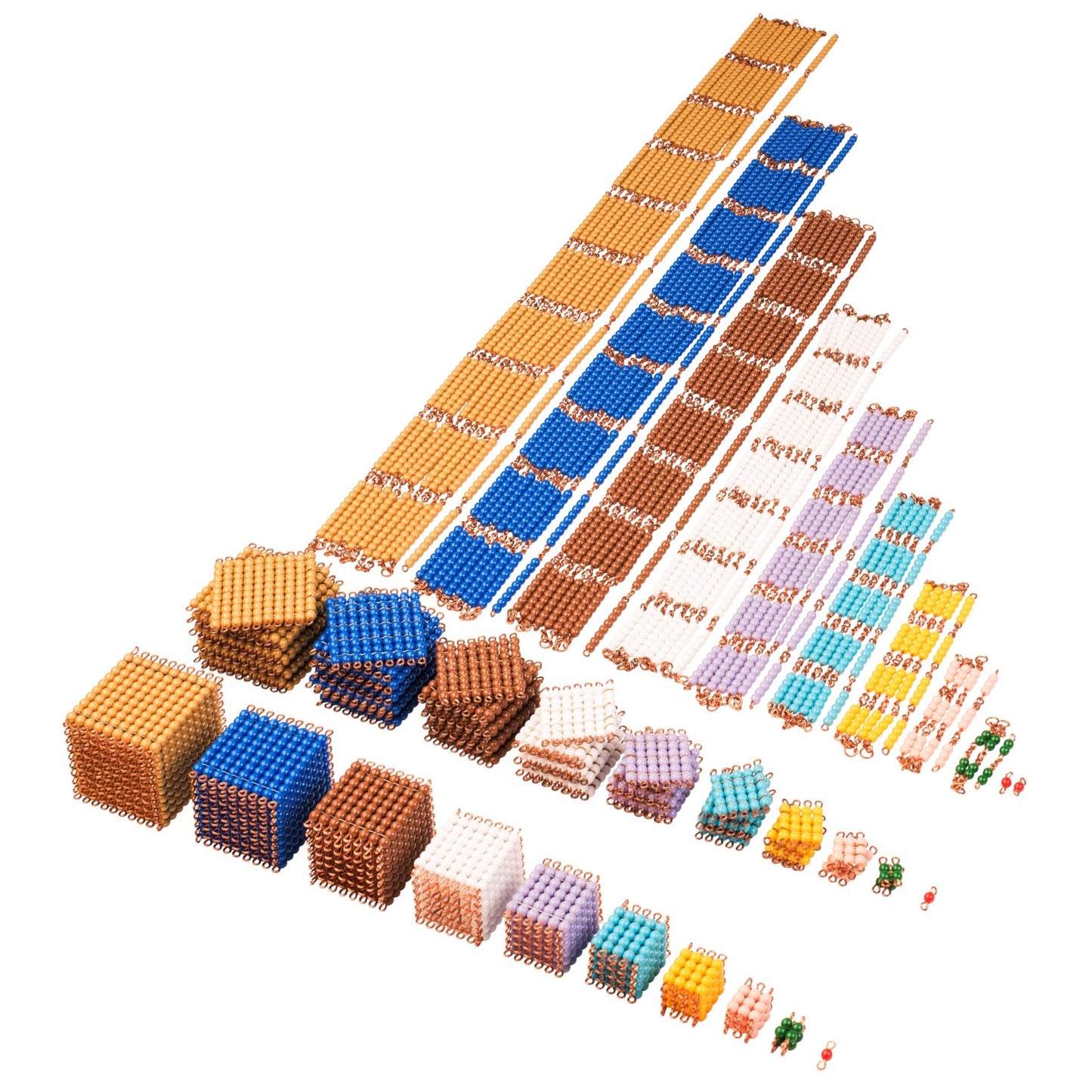 Niehuis Montessori Bead Material: Individual Beads 蒙特梭利教具- 立方鏈 尼龍，含平方鏈
