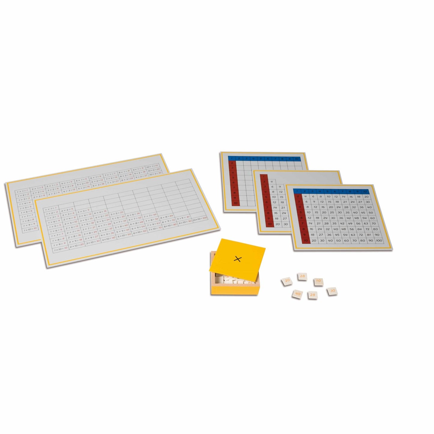 Niehuis Montessori Multiplication Working Charts 蒙特梭利教具- 乘法表