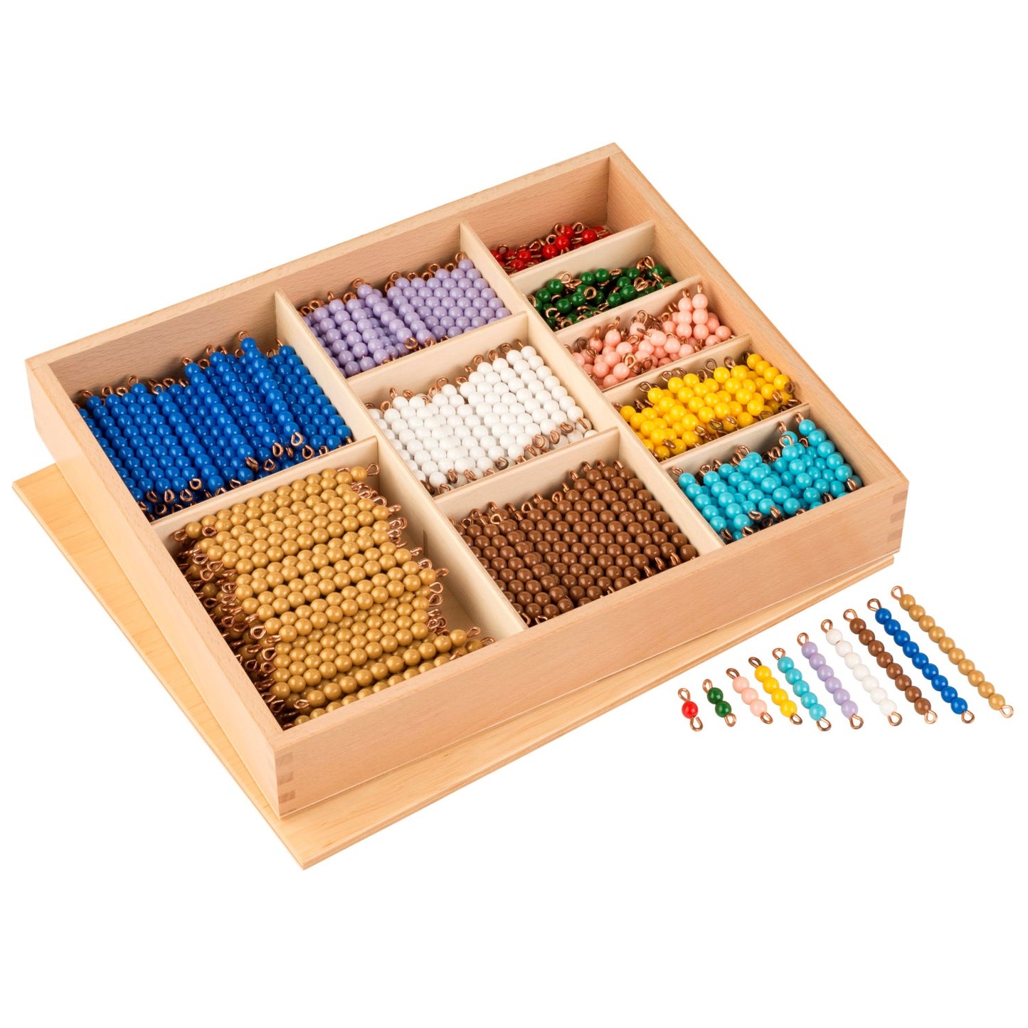 Niehuis Montessori Multiplication Bead Bar Layout Box: Individual Beads (Nylon) 蒙特梭利教具- 乘法串珠