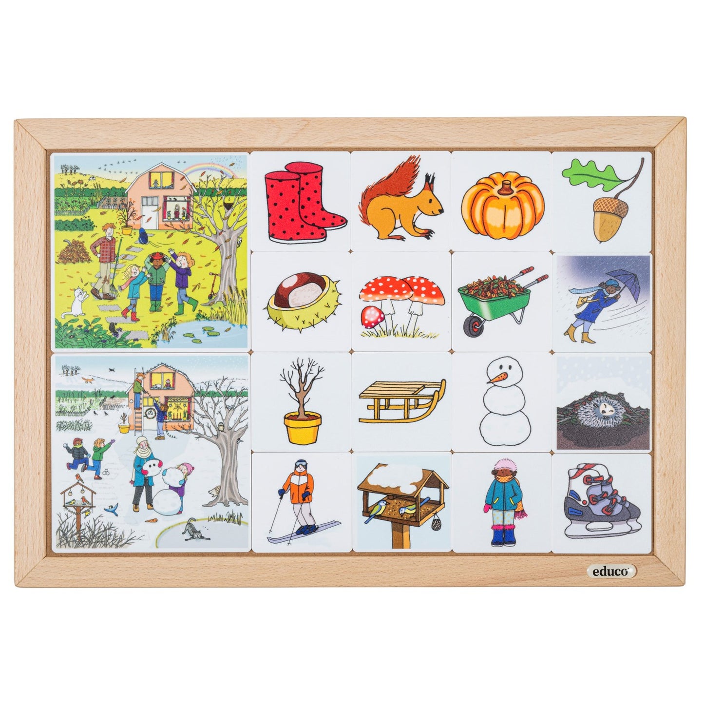 Educo Season lotto autumn/winter 卡片分類遊戲四季系列 - 秋天與冬天