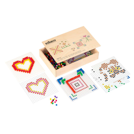 Educo Kralo - Place The Bead 創意膠珠拼圖套裝-方形遊戲