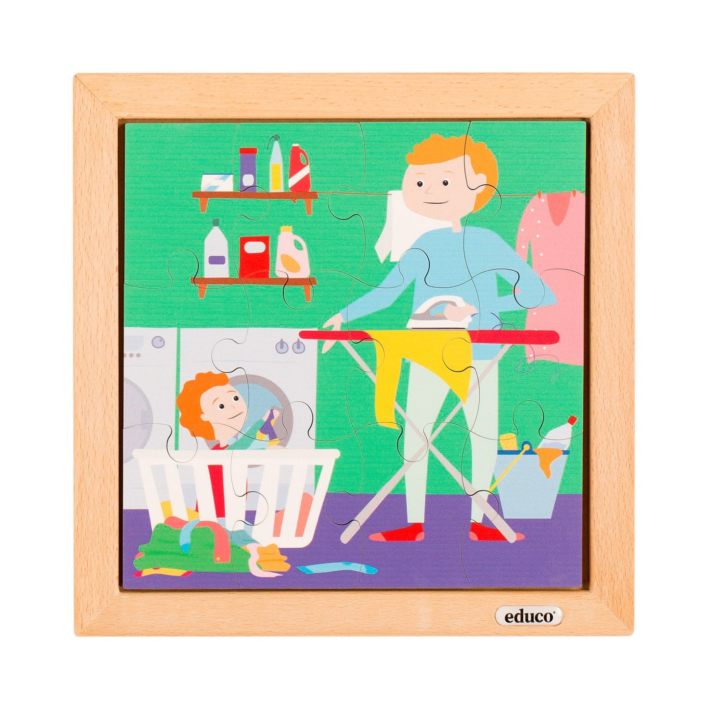 Educo Toddler puzzle - the laundry 幼兒拼圖 - 洗衣服（12塊）