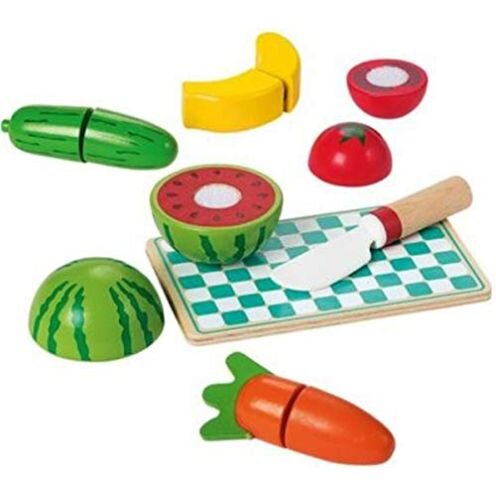 Playtive Junior Fruit and Veg Play Set 12 Pcs 木製蔬果切切12 件套裝