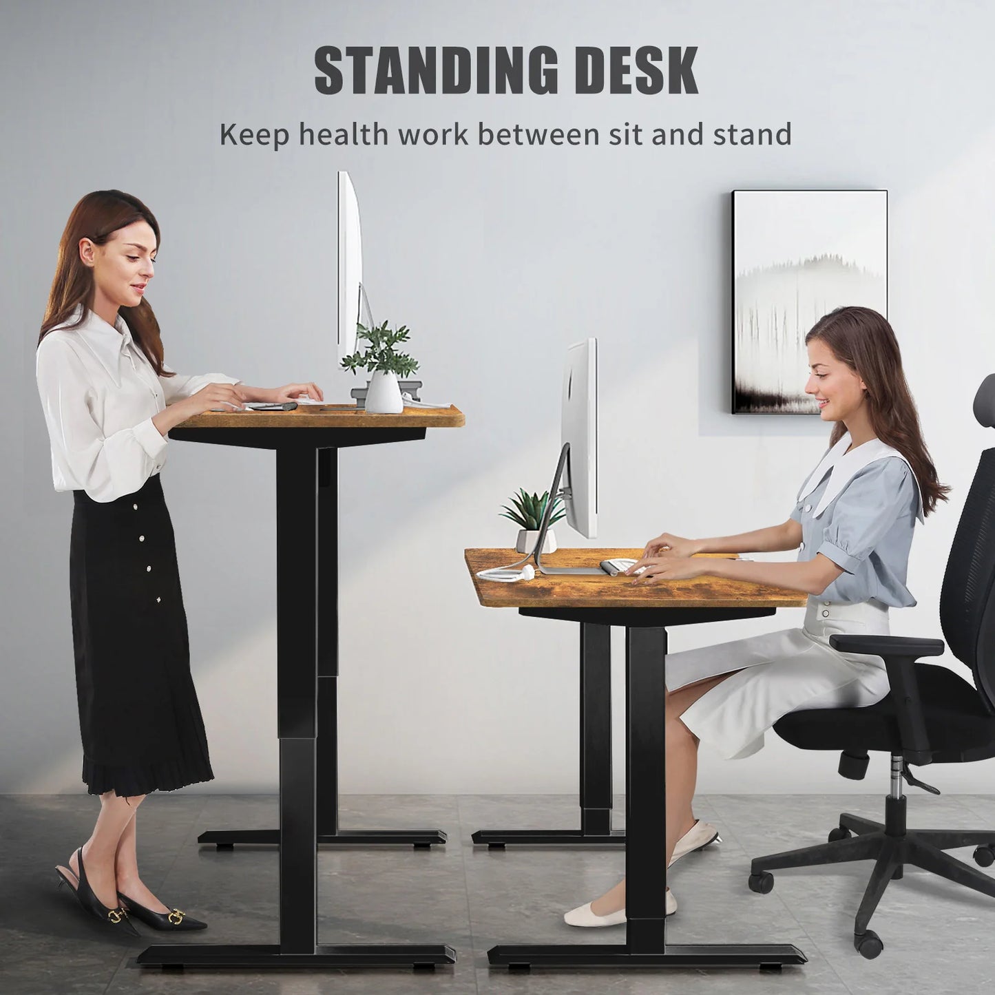 Maidesite S3 Dual Motor Electric Desk for Sitting and Standing 3 Stages Height Adjustable 62-125cm高 可調節3段記憶  電動升降桌雙馬達系列