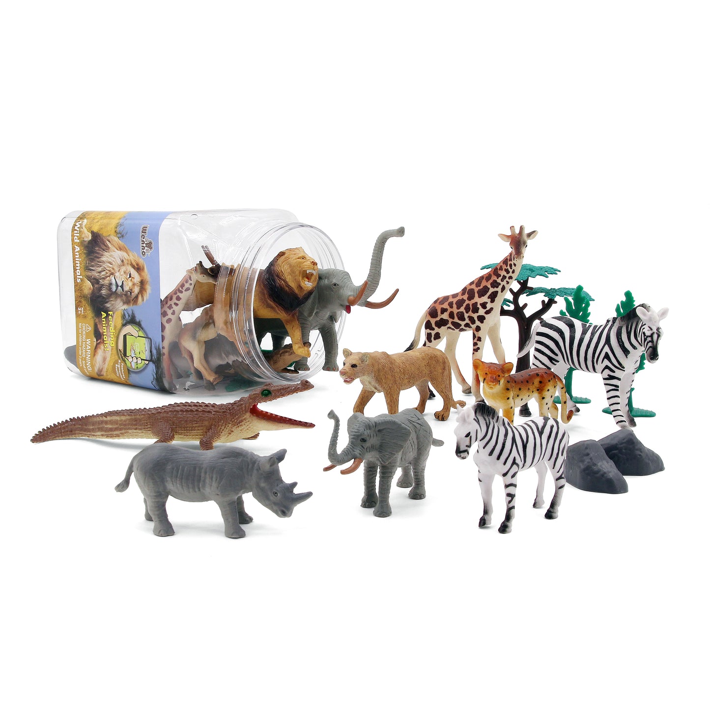 Wenno Jumbo Wild Animals Playset 30pcs with AR App 特大野生動物 30件教學套裝 附有AR程式 學習動物常識 餵食動物遊戲