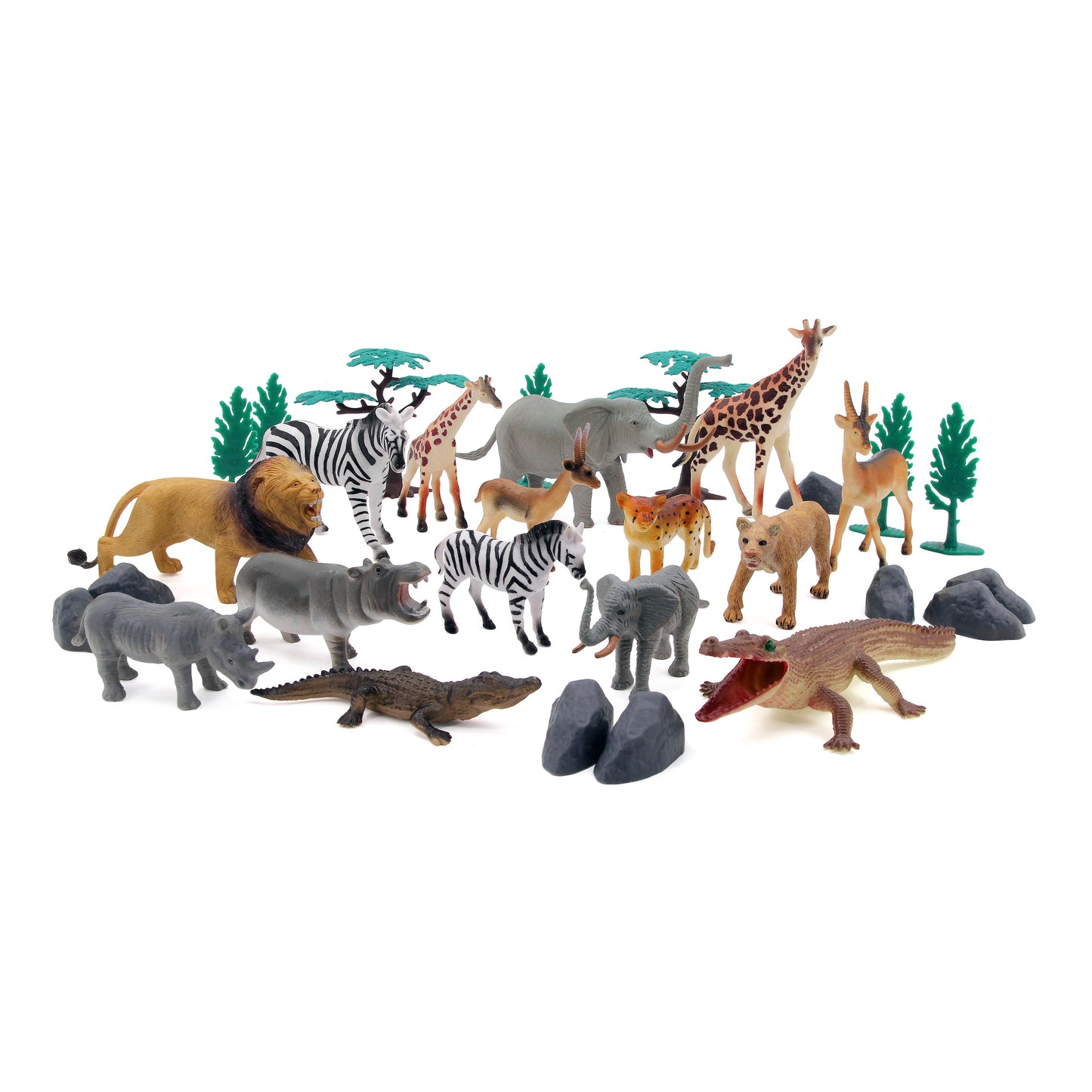 Wenno Jumbo Wild Animals Playset 30pcs with AR App 特大野生動物 30件教學套裝 附有AR程式 學習動物常識 餵食動物遊戲