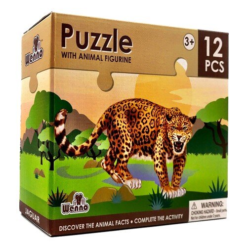 Wenno Puzzle 12 pcs with Animal Figurine - Jaguar