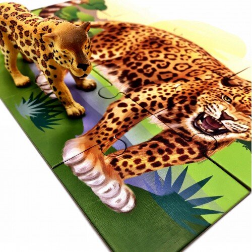 Wenno Puzzle 12 pcs with Animal Figurine - Jaguar