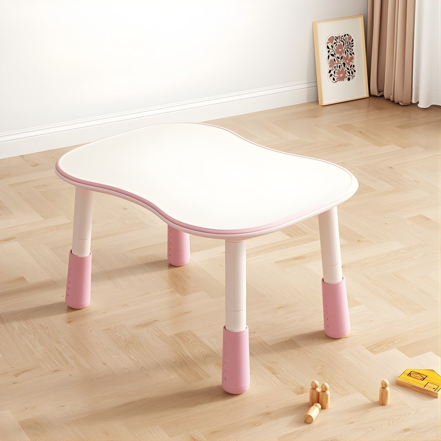 KOK Peanut-shaped Kids Table Height Adjustable L80*W60 H28-55mm Erasable Graffiti Top 花生型兒童桌 六段升降與可塗鴉桌面