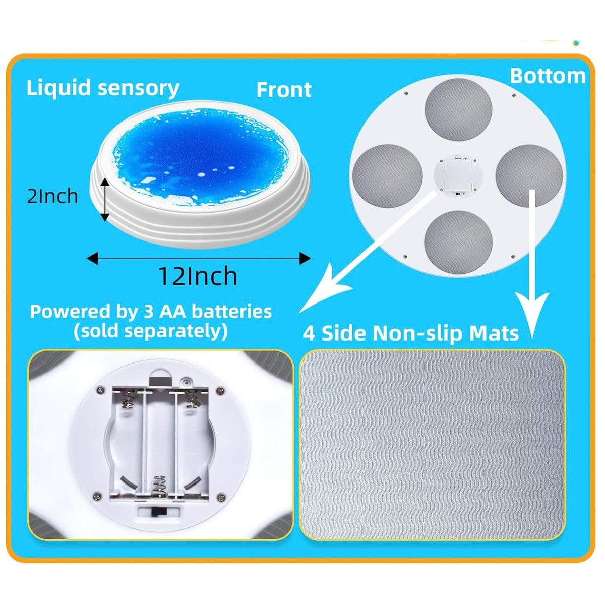 Magical Liquid Light-Up Stepping Stones for Kids Set of 6兒童魔法流沙感應發光平衡石 6件裝