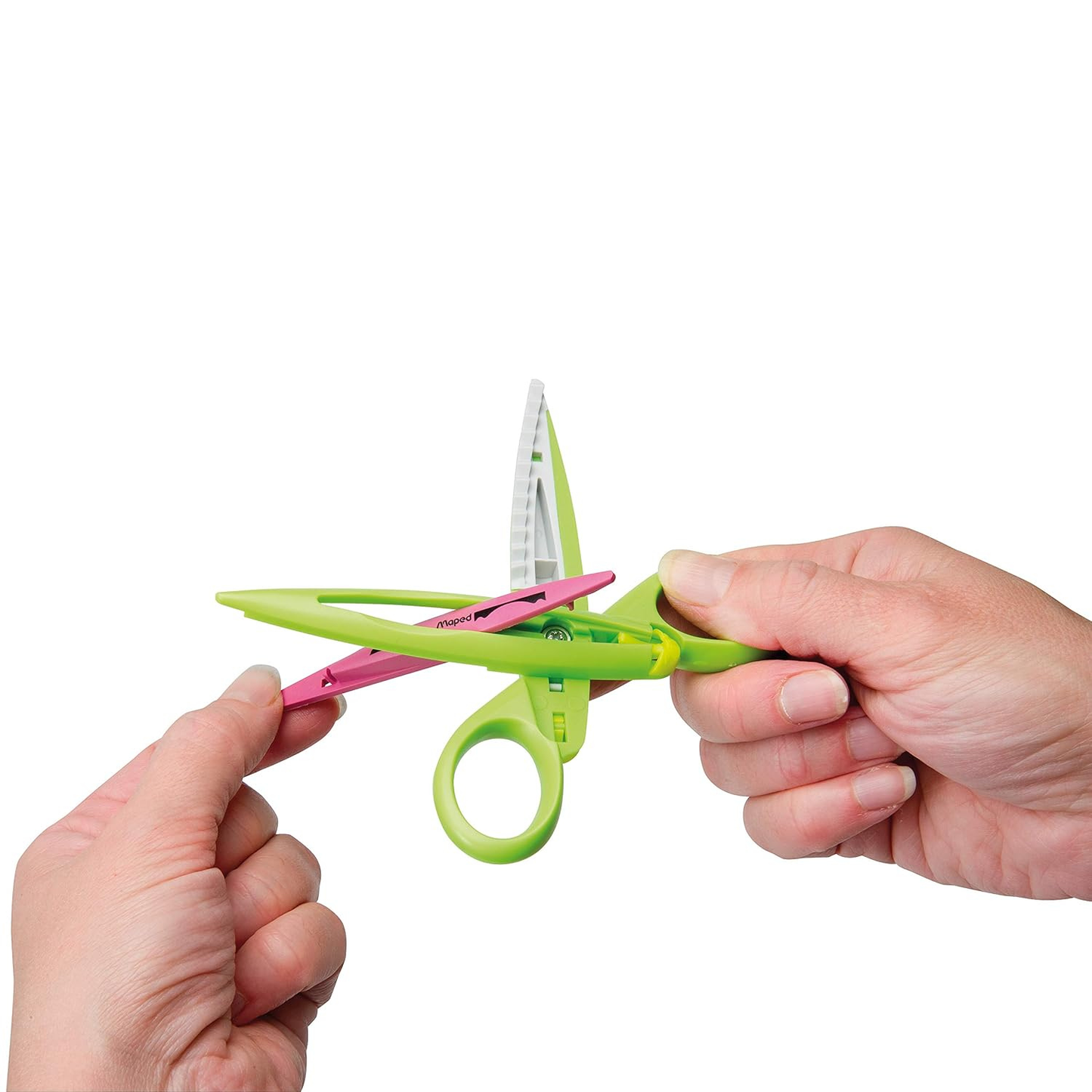 Crea Cut Craft Scissors with Assorted Pattern Blades 兒童安全花邊造型塑料剪5合1組合 5款可更換安全塑料剪，附收納盒