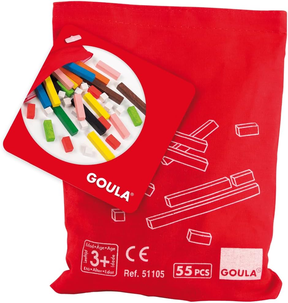 Goula Cuisenaire Rods The Factors of Ten 10x10 55 Pcs in a Bag Student Set