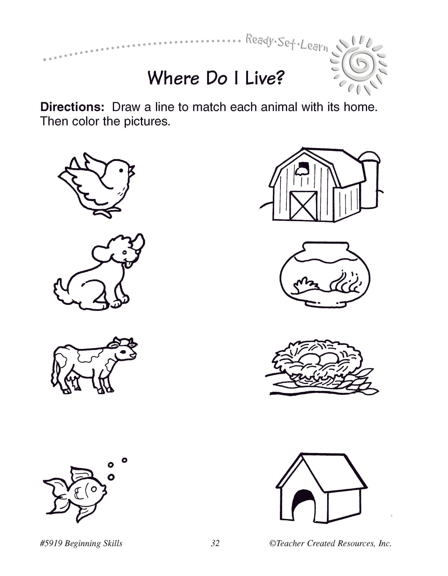 Teacher Created Resources Ready-Set-Learn Beginning Skills PreK-K