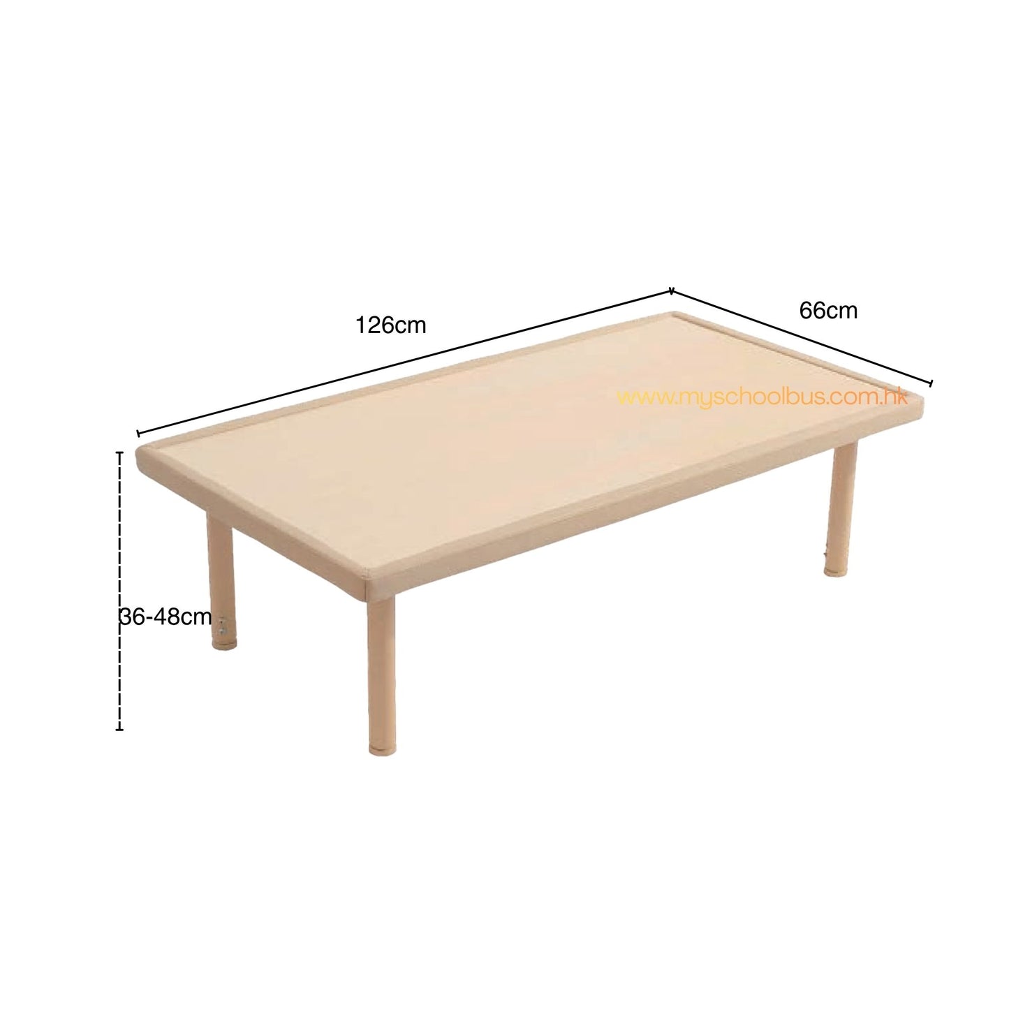 L126*W66*H36-45cm Protective Rectangular Table Height Adjuestable 安護系列-包邊實木桌長方桌-可調高