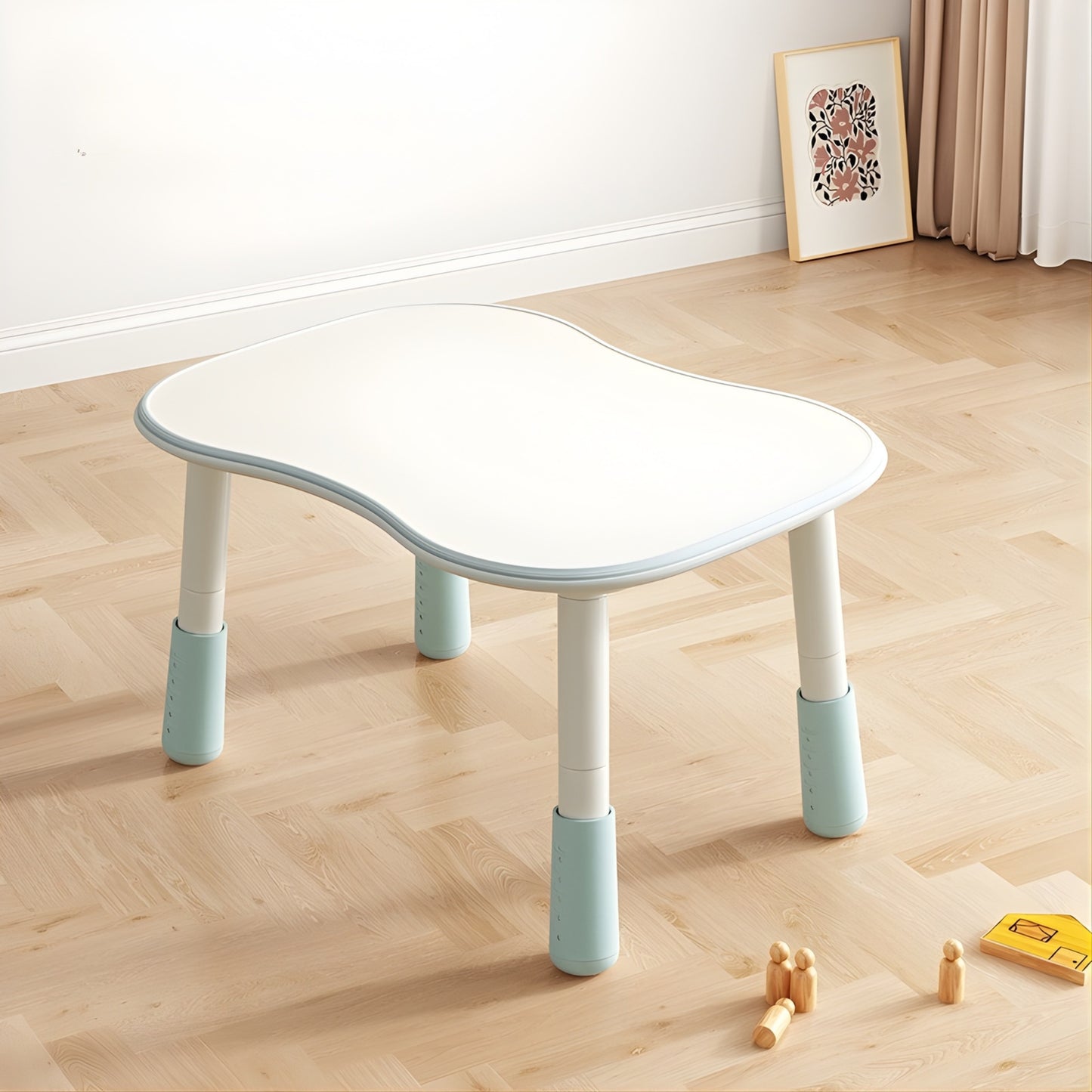 KOK Peanut-shaped Kids Table Height Adjustable L80*W60 H28-55mm Erasable Graffiti Top 花生型兒童桌 六段升降與可塗鴉桌面