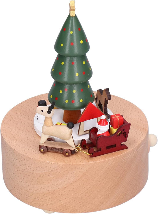 Wooden Music Box - Christmas Santa Carousel 聖誕老人轉圈圈 - 木製音樂盒