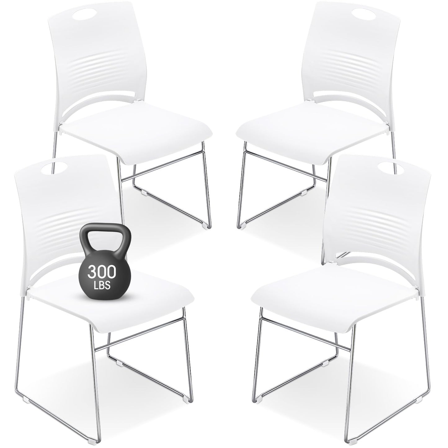 Charles Strive Stackable Chair Set of 4 疊放式雪橇底座塑膠椅 4張套裝
