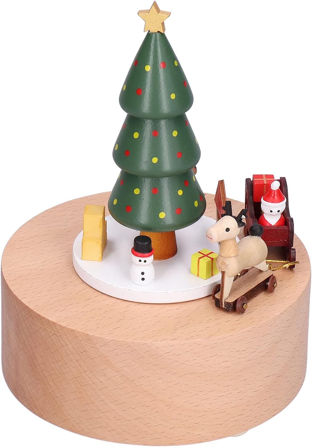 Wooden Music Box - Christmas Santa Carousel 聖誕老人轉圈圈 - 木製音樂盒
