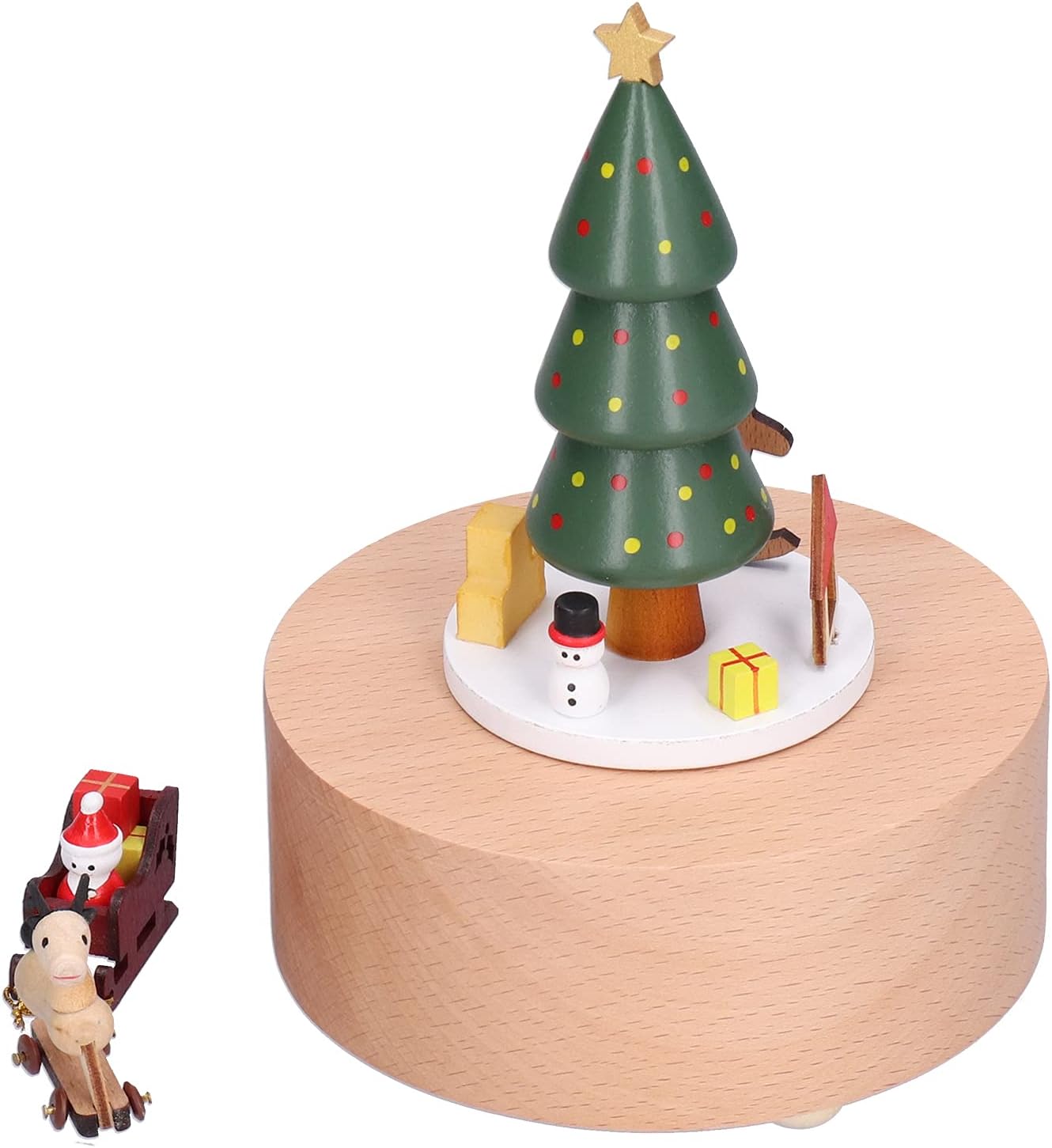 Wooden Music Box - Christmas Santa Carousel 聖誕老人轉圈圈 - 木製音樂盒