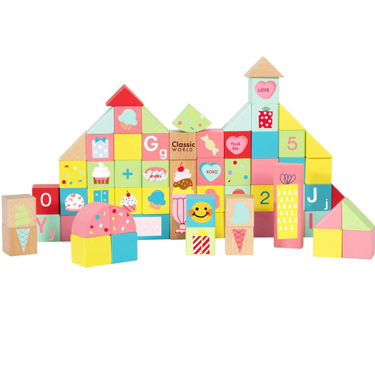 Classic World Sweet Cube Blocks Set of 68件套裝 甜點字母算數學習積木
