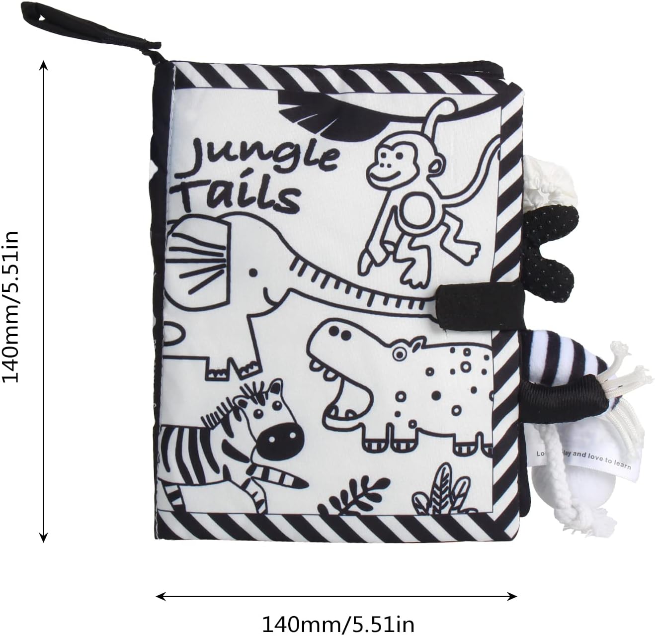 Baby Black and White Tails Book 黑白動物尾巴布書