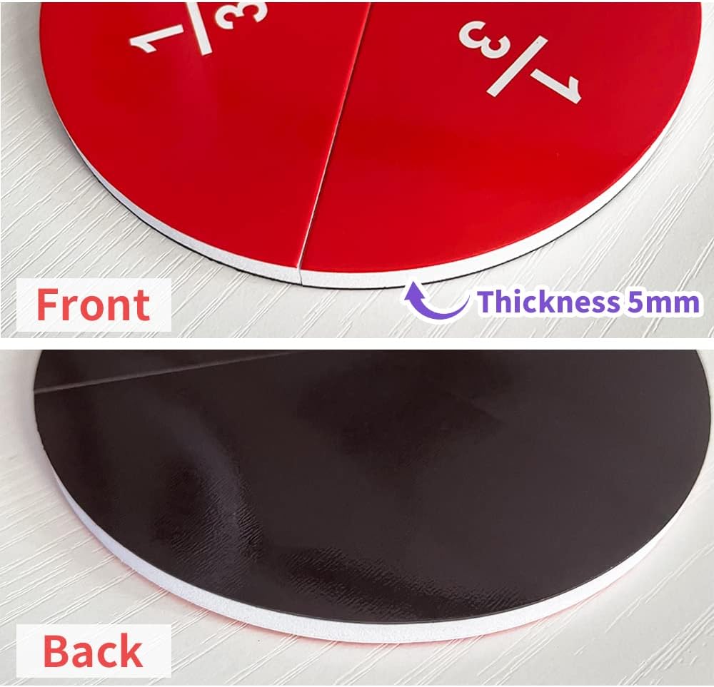 102 pcs Magnetic Fraction Set — Colored Tiles and Circles 磁性分數教具組 — 彩色磁性圓形與條形