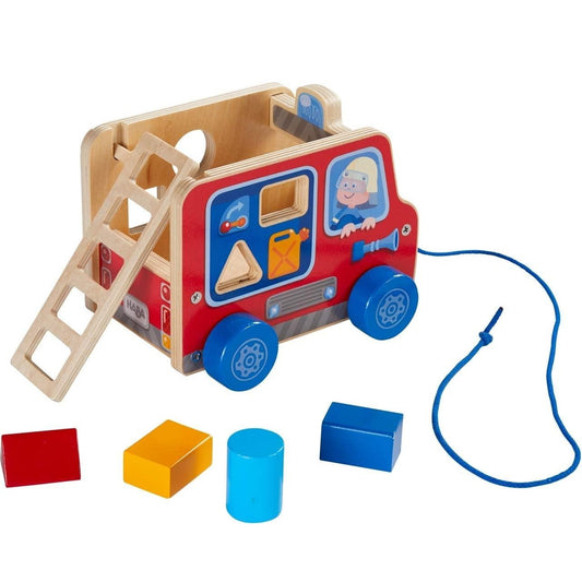 Haba Sorting and Pulling Fire Engine 形狀配對拖拉消防車