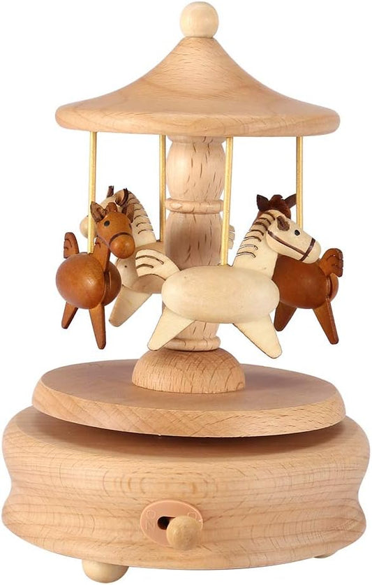 Wooden Music Box - Horse Carousel 旋轉木馬 - 木製音樂盒