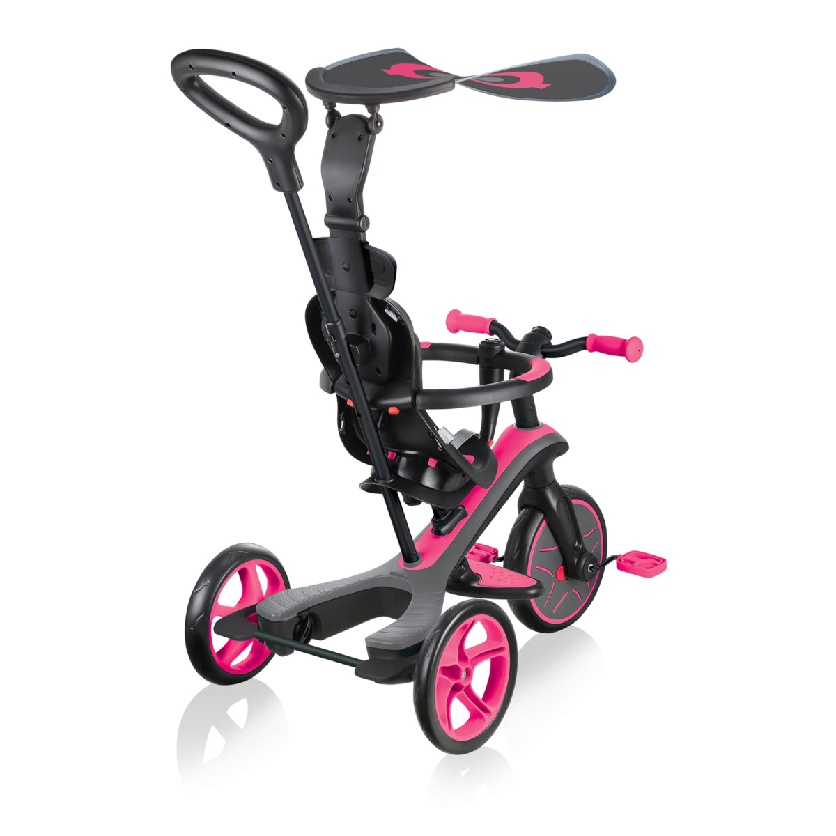 Globber EXPLORER TRIKE 4 in 1  Color Fuchsia 多功能可摺合嬰幼兒三輪車及平衡車 顏色 紫紅色