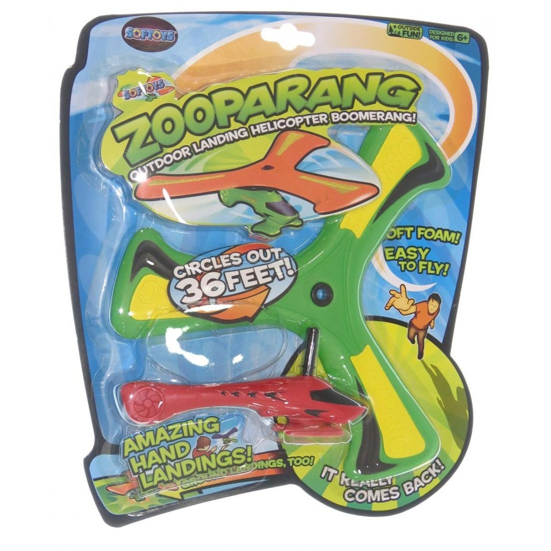 Softoys Zooparang Helicopter Boomerang 直昇機回力鏢拋接運動玩具 顏色隨機
