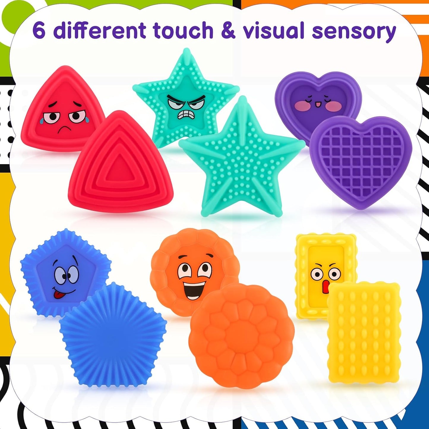 Fidget Squishy Sensory Toys - Emotion Set of 6件感官質感減壓玩具套裝 - 表情款