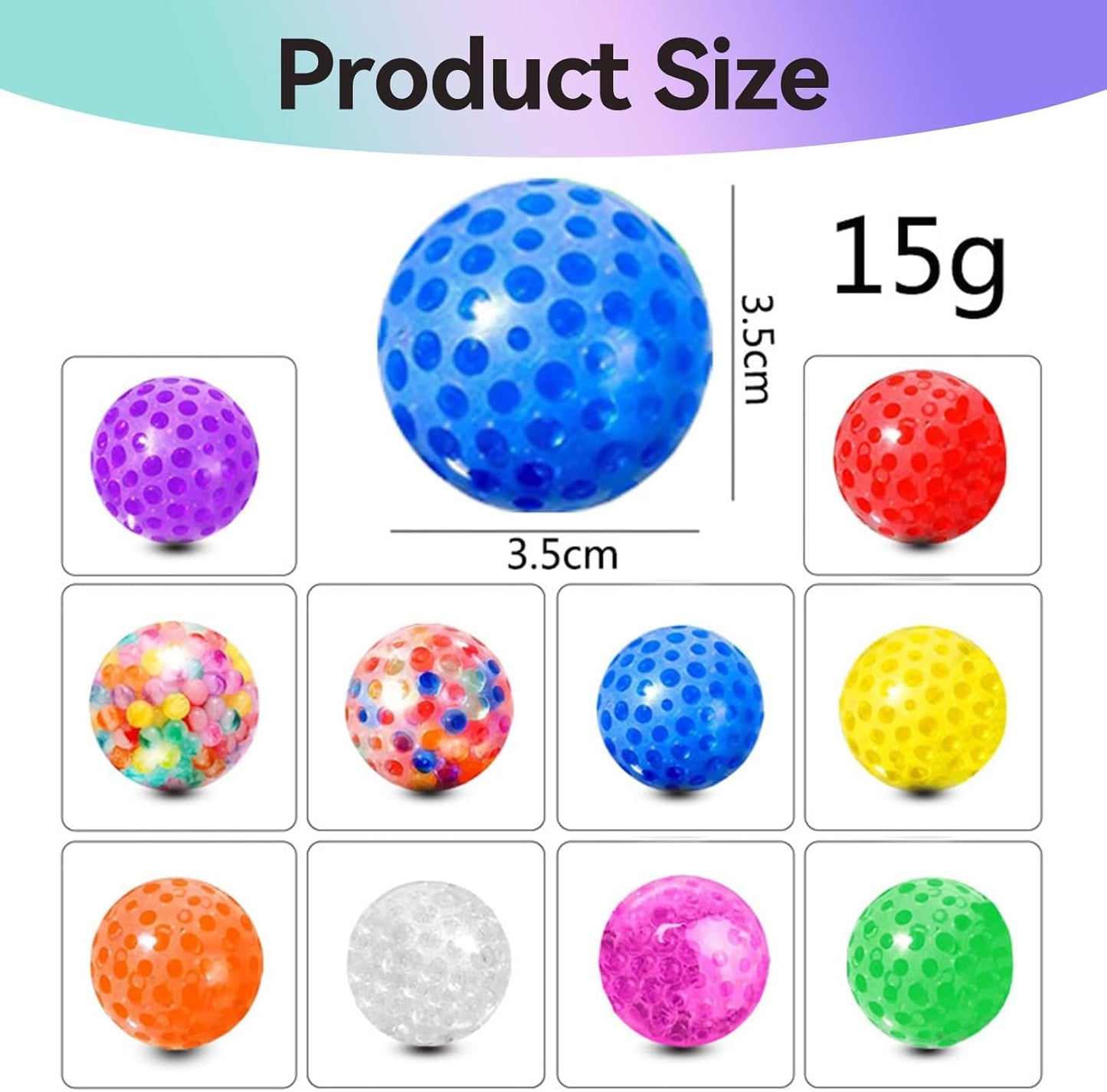 Sensory Fidget Squeezy Stress Ball Style & Color Random Set of 12 捏捏舒壓減壓球12個套裝 (款式及顏色隨機)