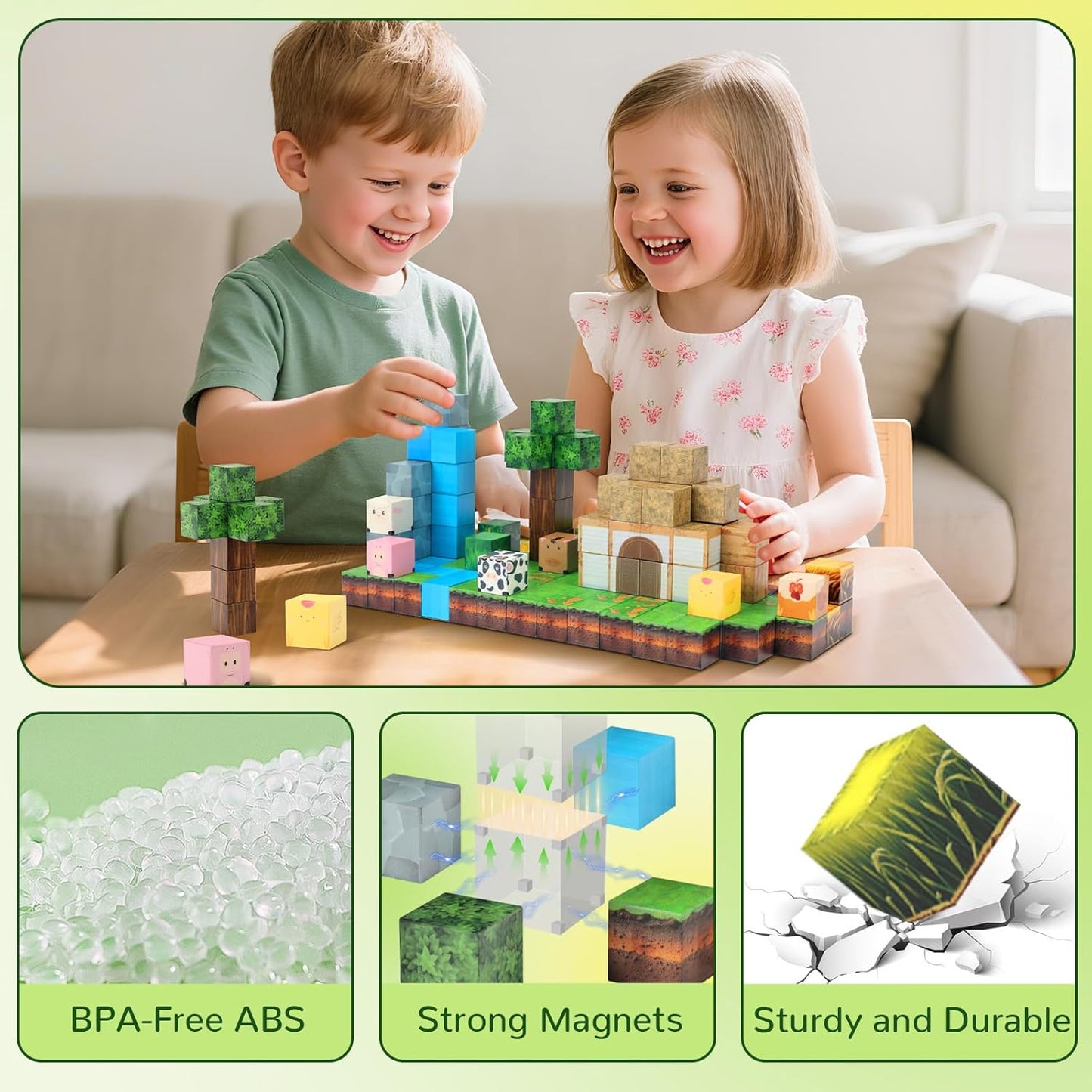 2CM Magnetic Building Blocks Toy Farm Set of 138 塊農場套裝