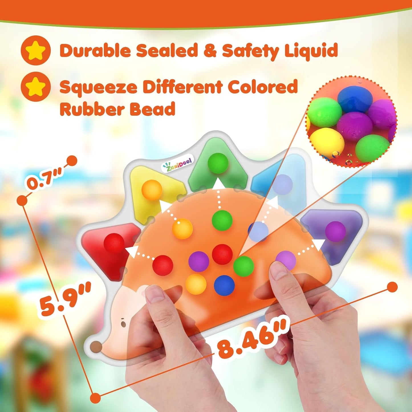 Sensory Fidget Colour Sorting Squishy Hedgehog 顏色分類感官柔軟玩具