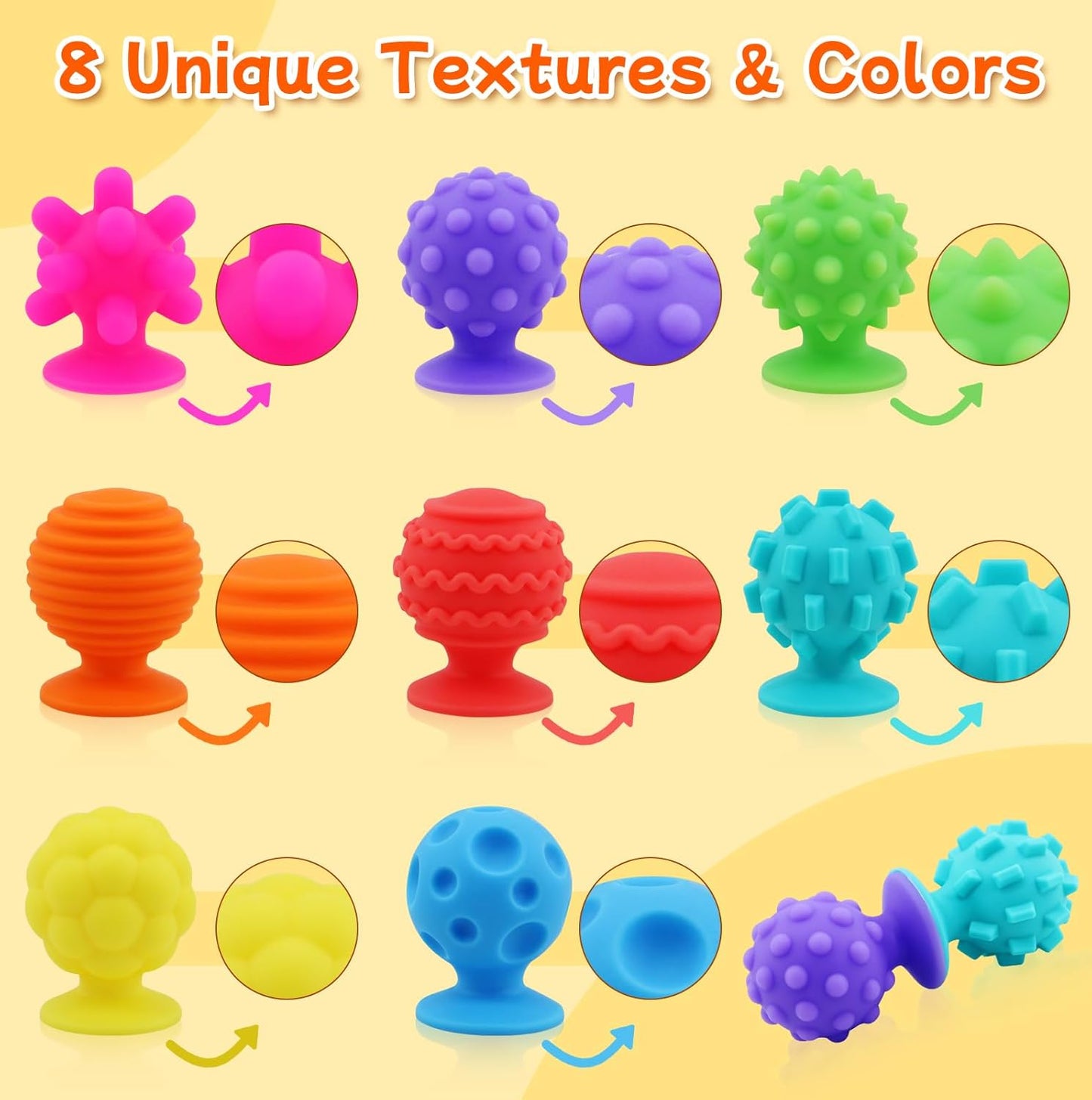 Fidget Sensory Suction Cup Set of 8個套裝 感官小吸盤減壓玩具套裝