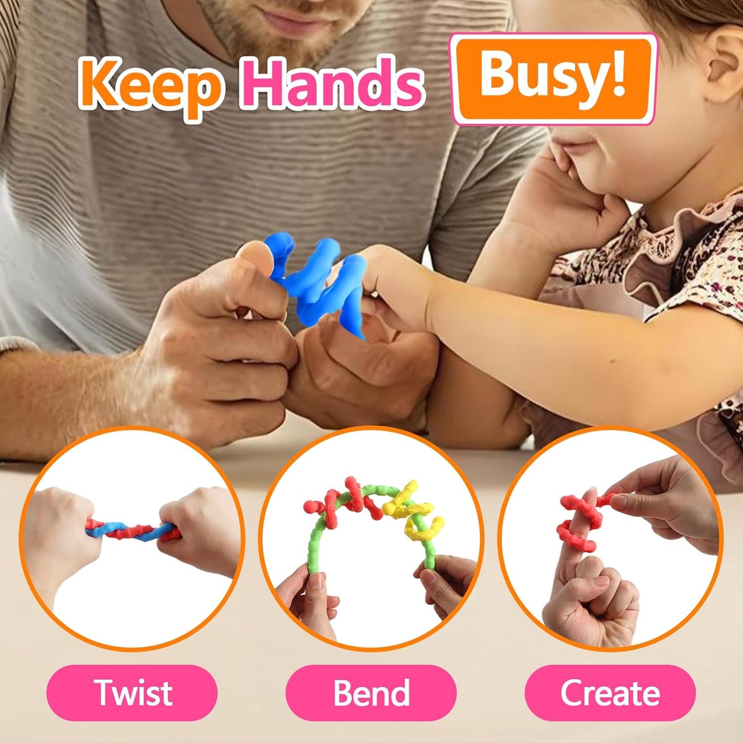 Fidget Sensory Twist Stick Set of 4件裝 感官扭扭棒減壓玩具