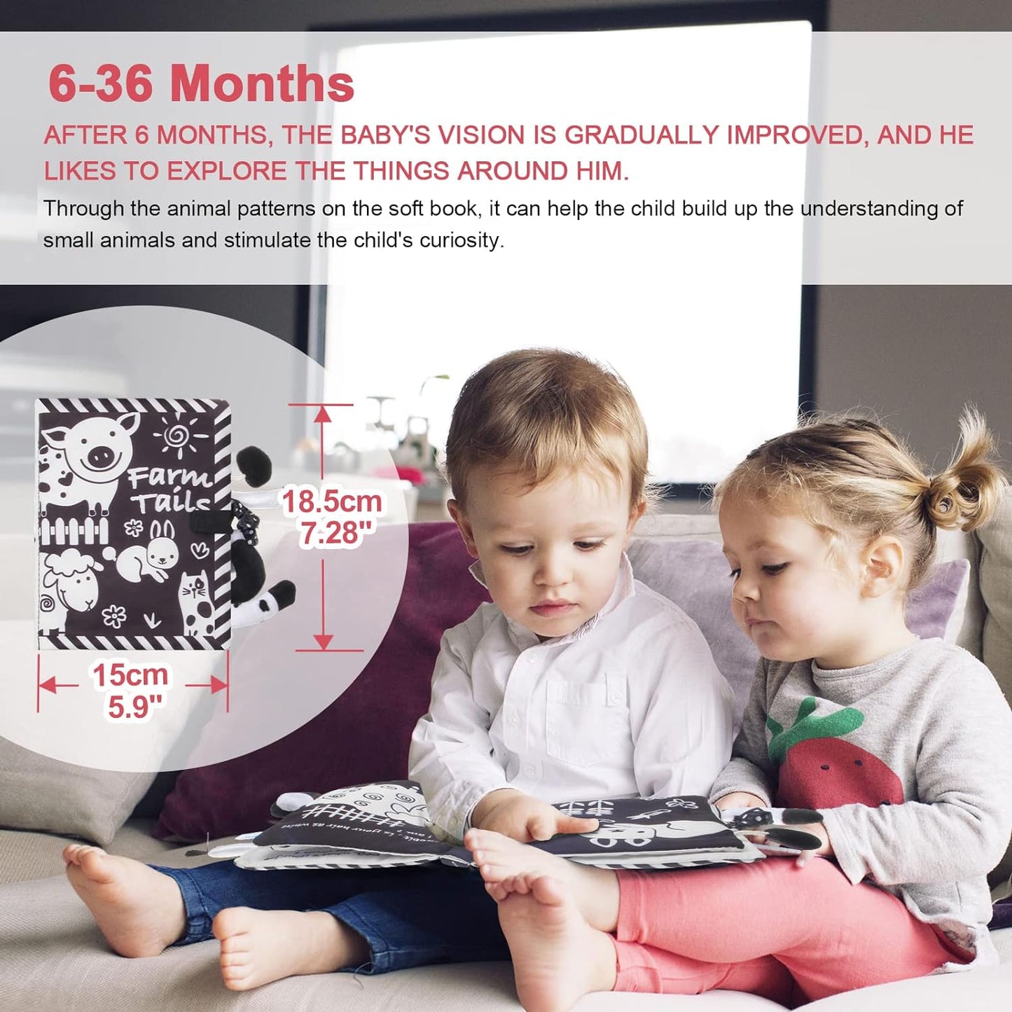 Baby Black and White Tails Book 黑白動物尾巴布書