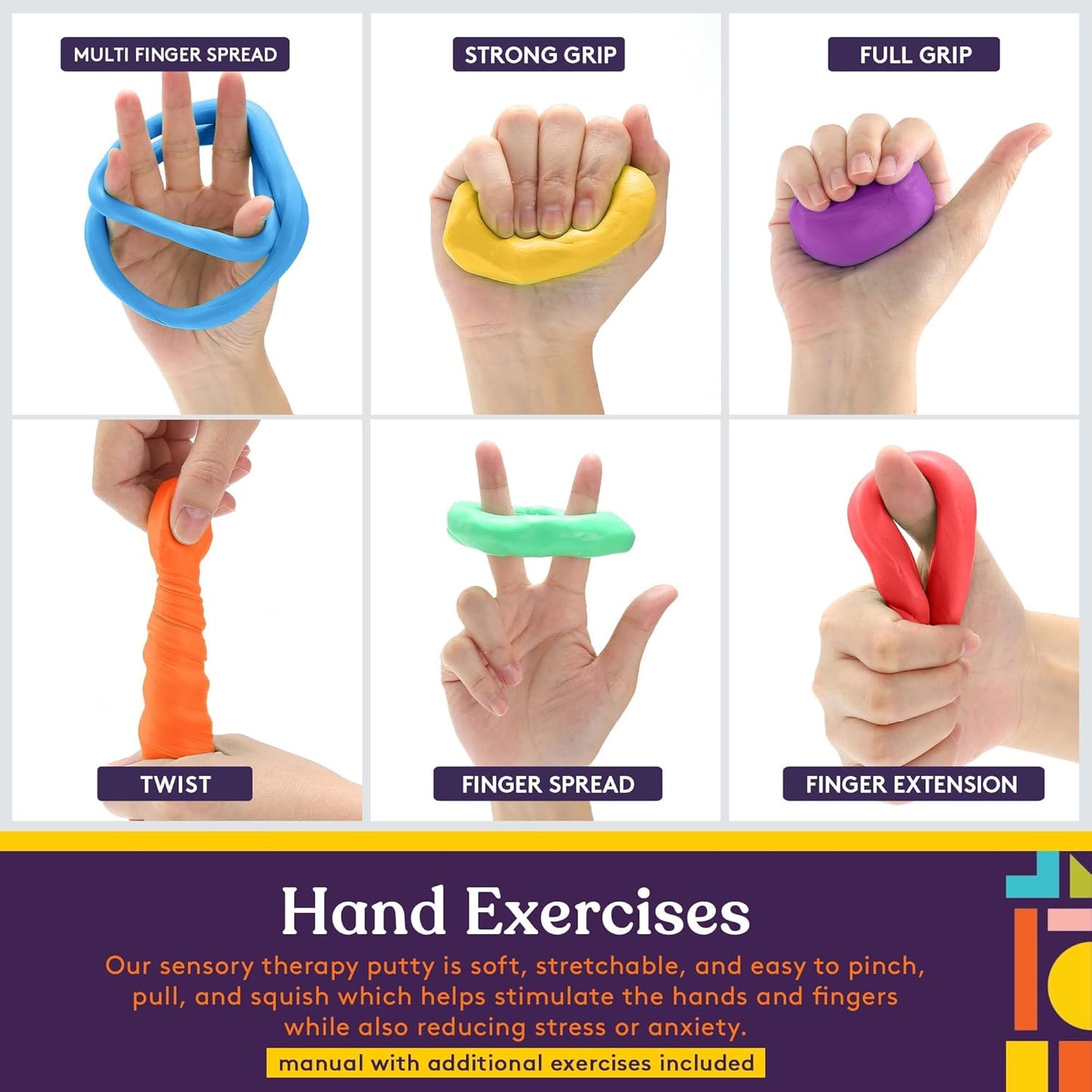 Hand Therapy Putty, set of 4 練力膠4個套裝