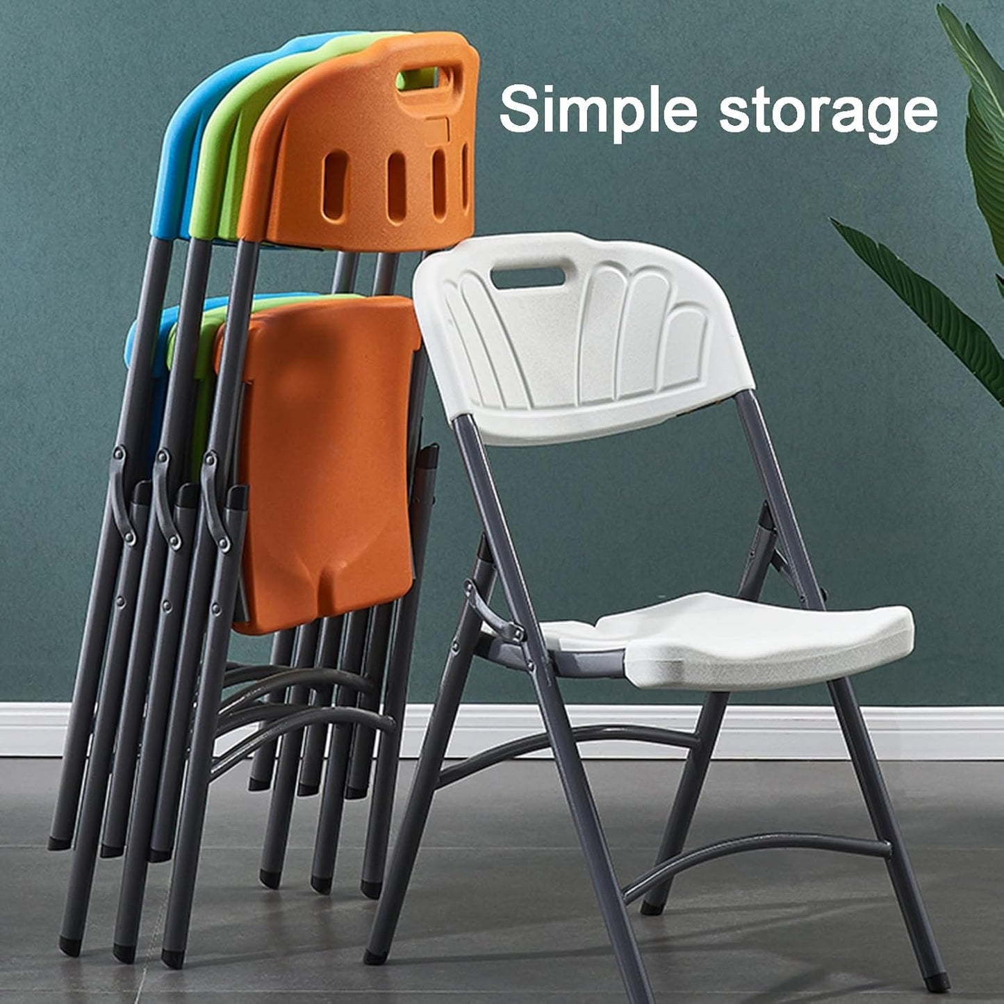 KC Comfy Plastic Folding Chairs for Indoor and Outdoor