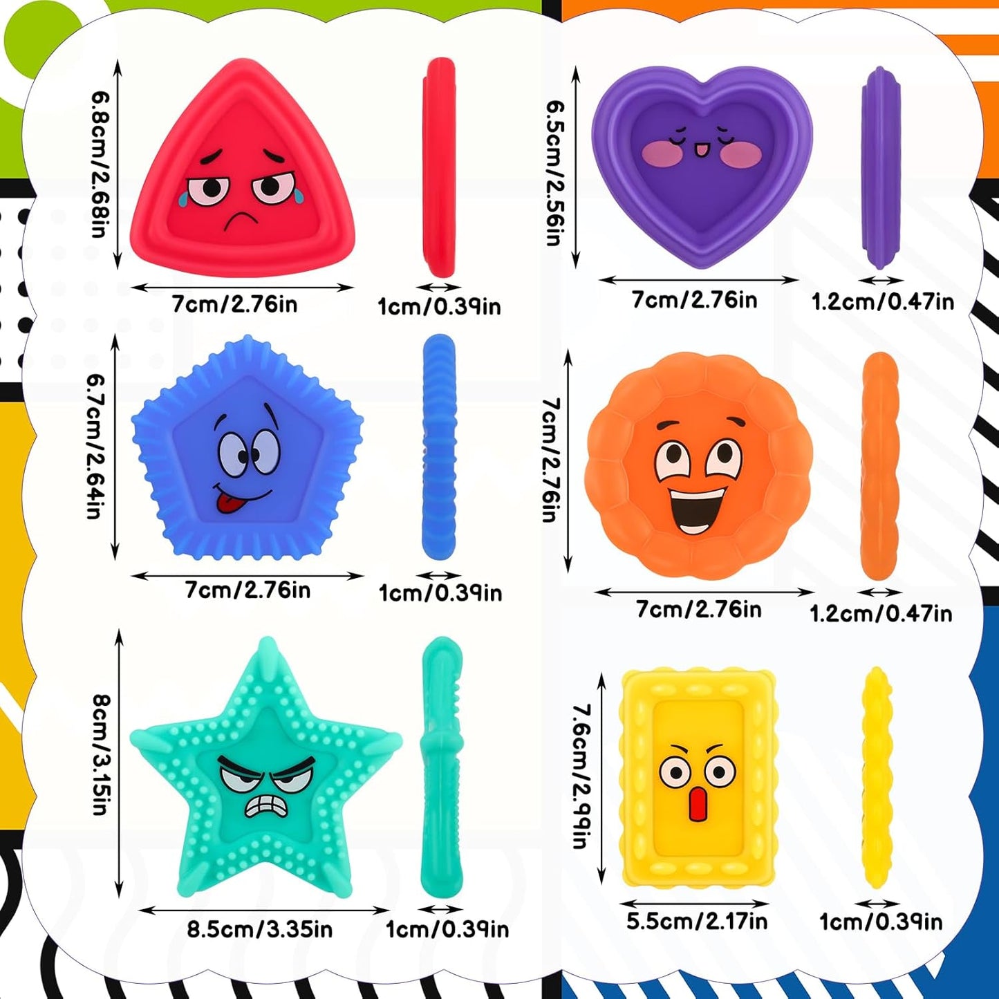 Fidget Squishy Sensory Toys - Emotion Set of 6件感官質感減壓玩具套裝 - 表情款