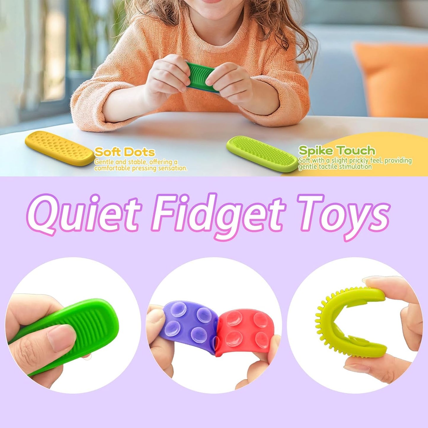 Fidget Sensory Calm Strips Finger Rubbing Toys Set of 8個 長條型感官刮刮樂減壓玩具