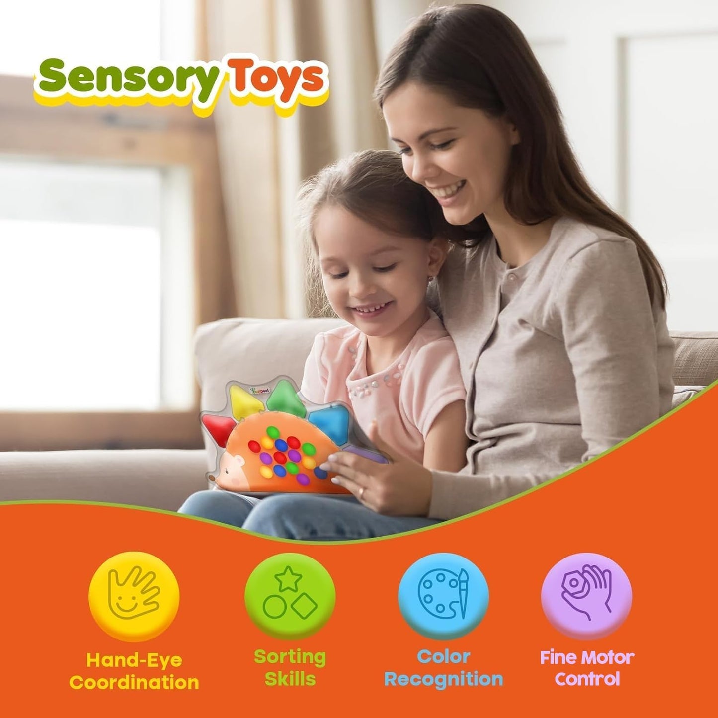 Sensory Fidget Colour Sorting Squishy Hedgehog 顏色分類感官柔軟玩具