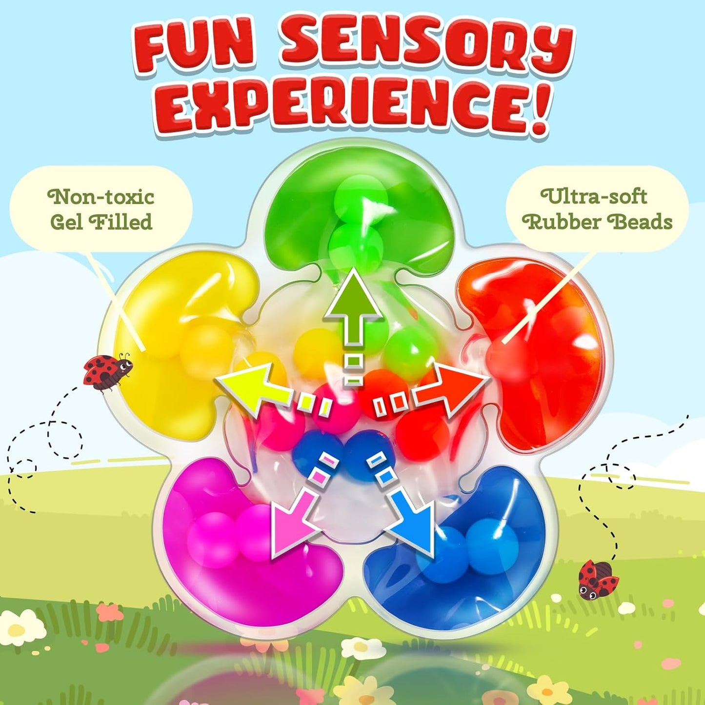 Colour Sorting Sensory Squishy Flower 顏色分類感官柔軟花玩具